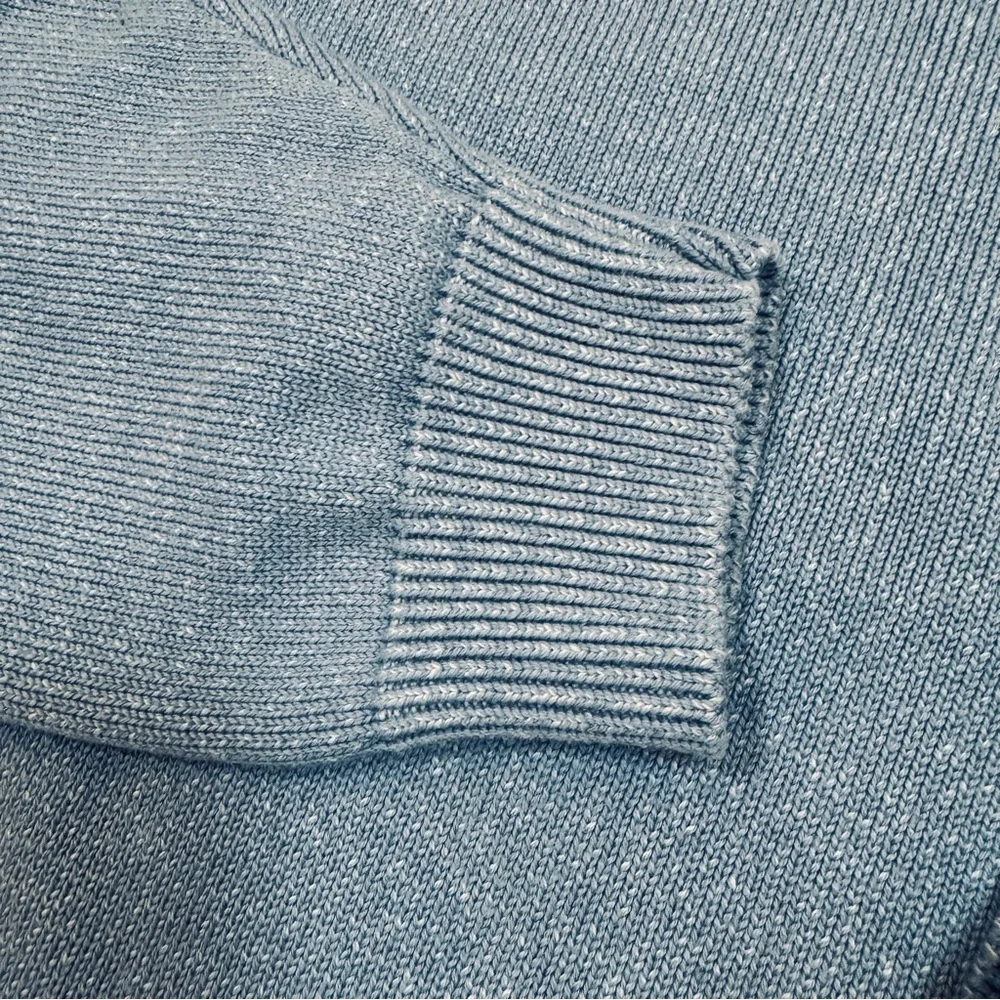 Men's Sky Blue 100% Cotton Crewneck Sweater - Picture 4 of 6